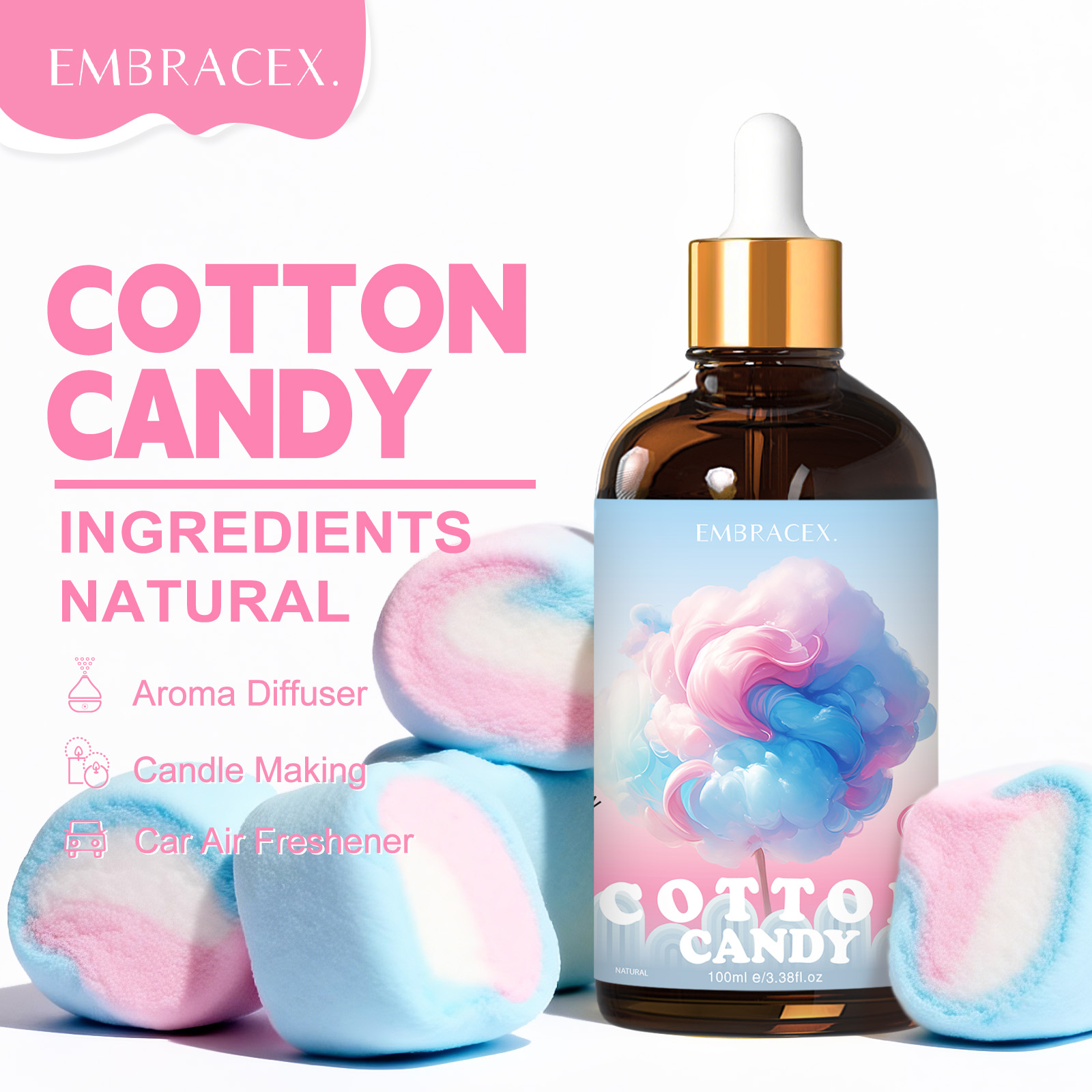 Candle Supplies Free Shipping - 100ml 솜사탕 에센셜 오일 디퓨저 양초