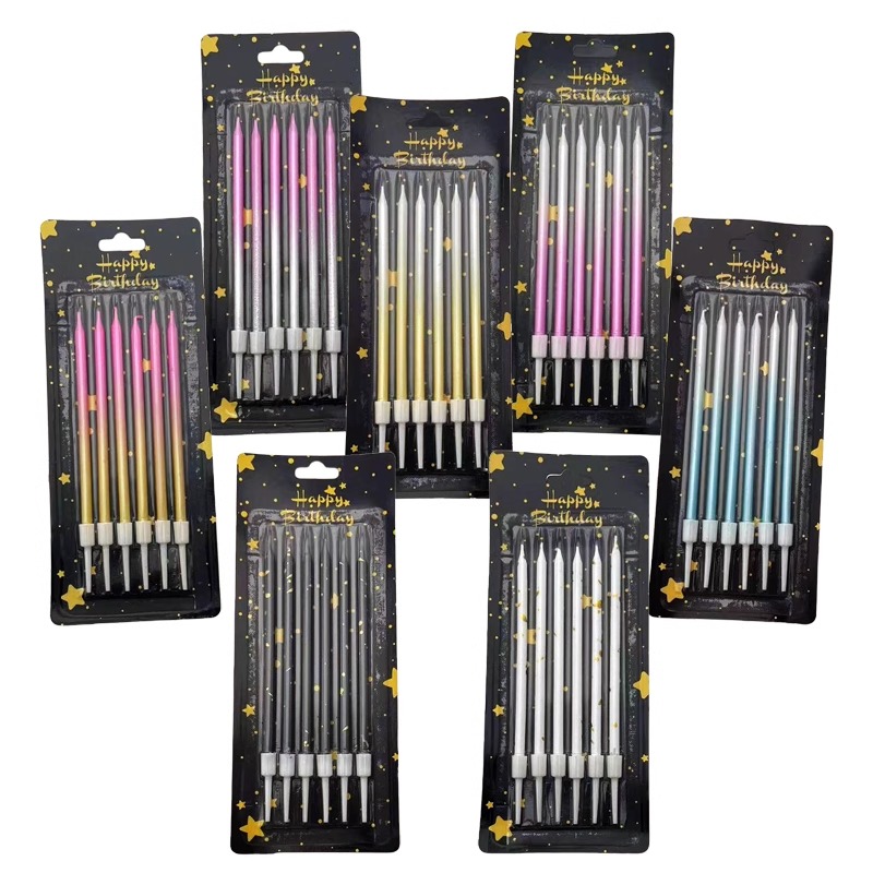 Candle Supplies Free Shipping - 30/50 상자 그라디언트 색상 생일 촛불
