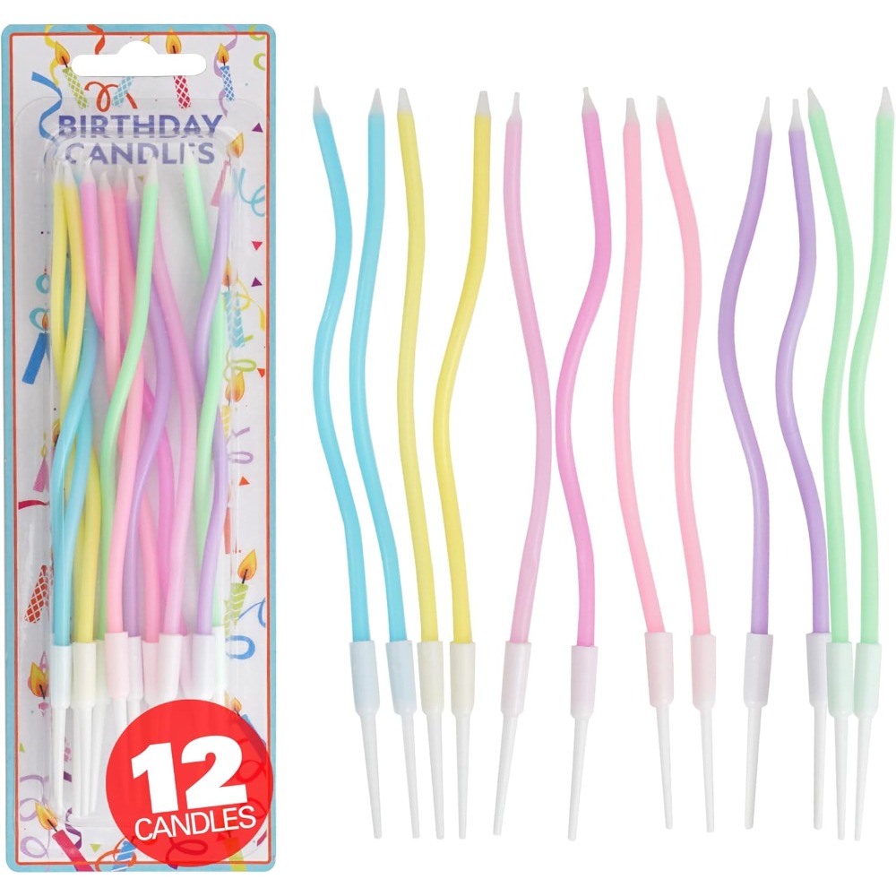 레인보우 스파이럴 생일 케이크 캔들 12개 세트(홀더  - Candle Supplies Free Shipping 리뷰 및 가격