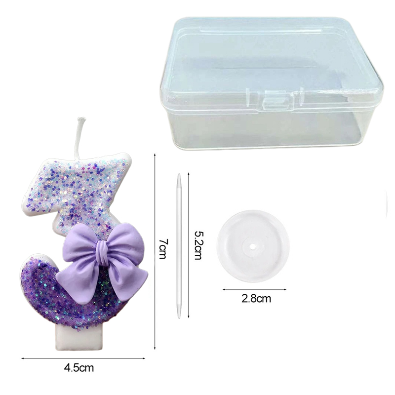 창의적인 글리터 그라데이션 퍼플 리본 0-9 디지털 생 - Candle Supplies Free Shipping 리뷰 및 가격