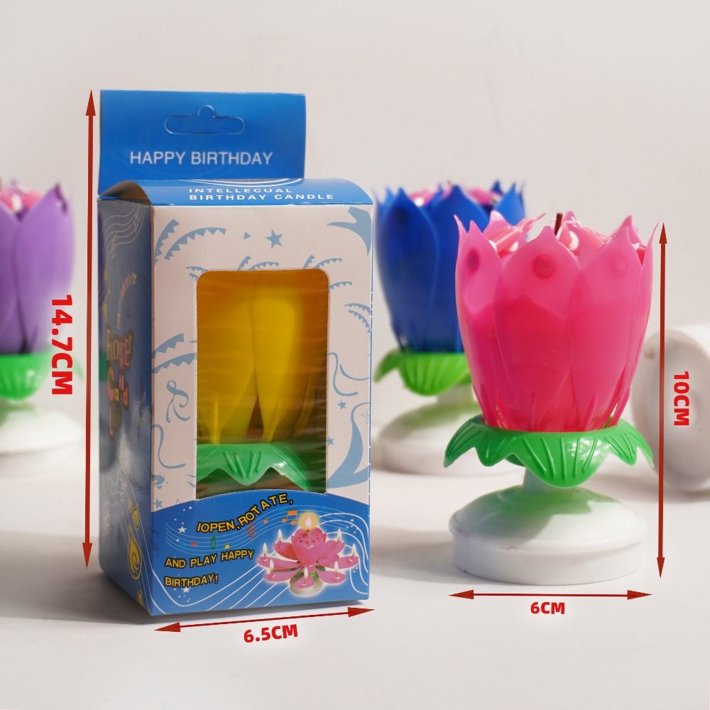 연꽃 생일 케이크 장식 창의적인 꽃 노래하는 음악 깜짝 - Candle Surprise 리뷰 및 가격